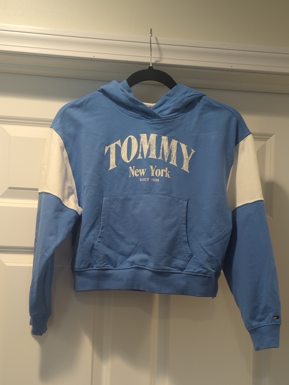 Tommy Hilfiger Light Blue Hoodie with White Sleeve Panels